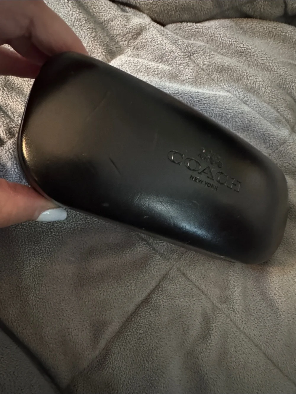Coach Black Hard Glasses Case with Embossed Logo